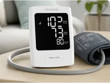 VITASIGNS connected upper-arm blood pressure monitor and cuff
